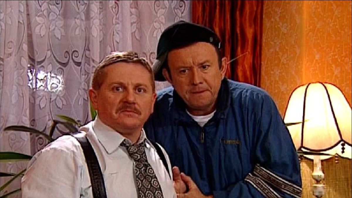 Krzysztof Hanke i Zbigniew Buczkowski w serialu "Święta wojna"