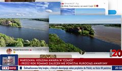 W TVP Info stare zdjęcie naturalnego zjawiska w Wiśle pokazano jako ilustrację skutków awarii oczyszczalni Czajka