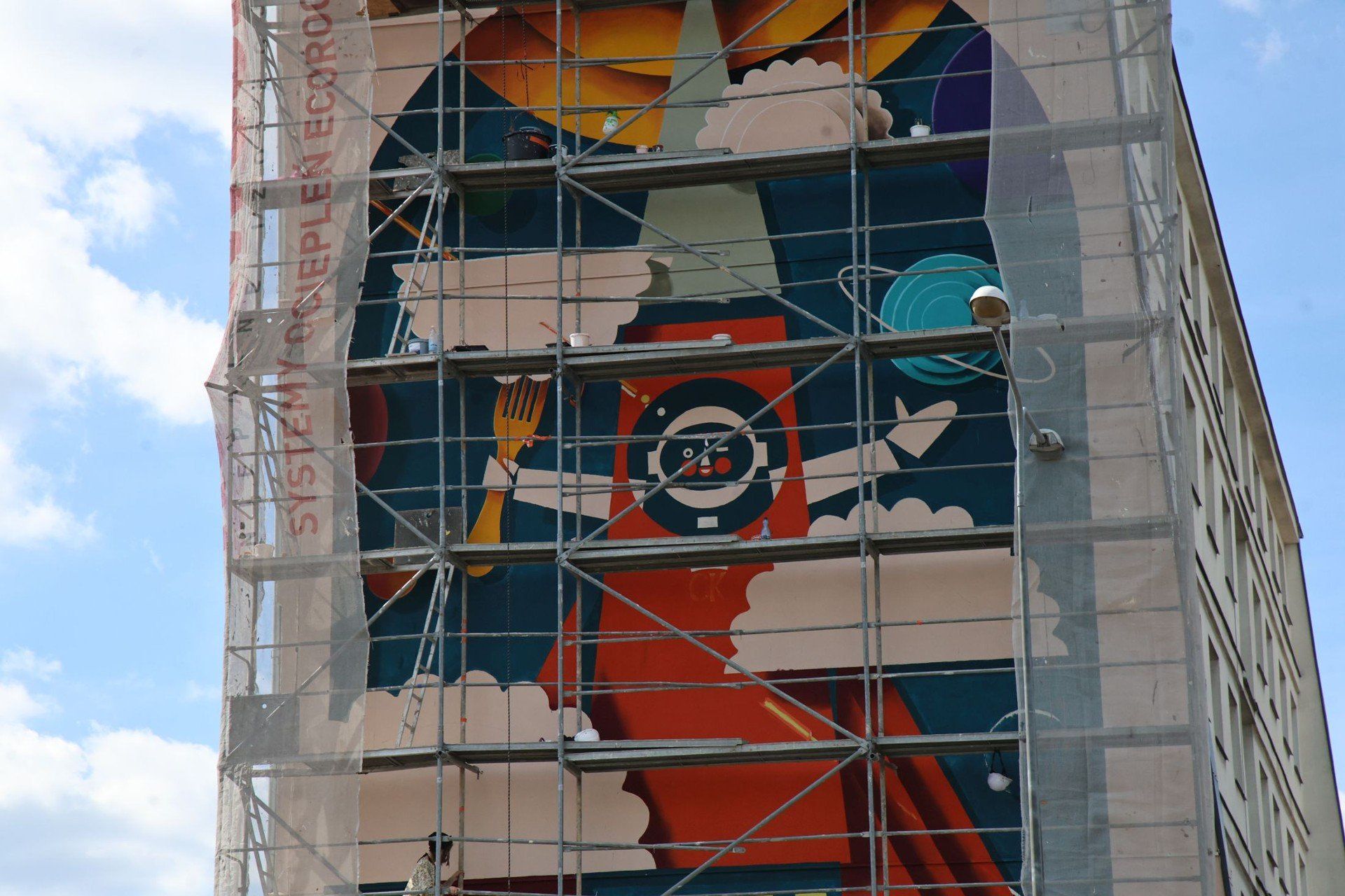 Widać juz doskonale jak będzie wyglądał mural