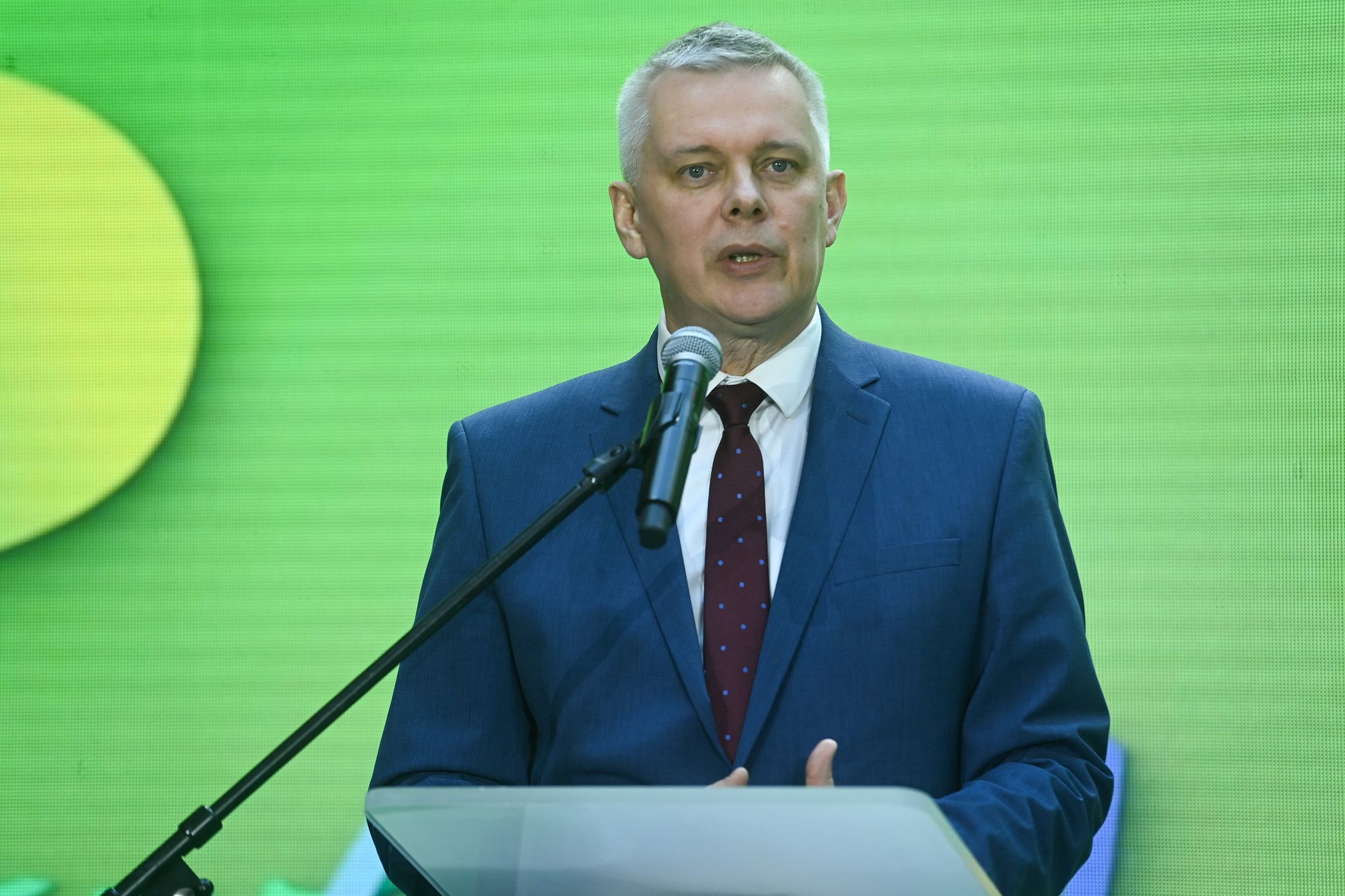 Warszawa, 14.04.2025. Minister spraw wewnętrznych i administracji, koordynator służb specjalnych Tomasz Siemoniak podczas VI Międzynarodowego Szczytu Klimatycznego TOGETAIR, 14 bm. w Warszawie. (mr) PAP/Piotr Nowak