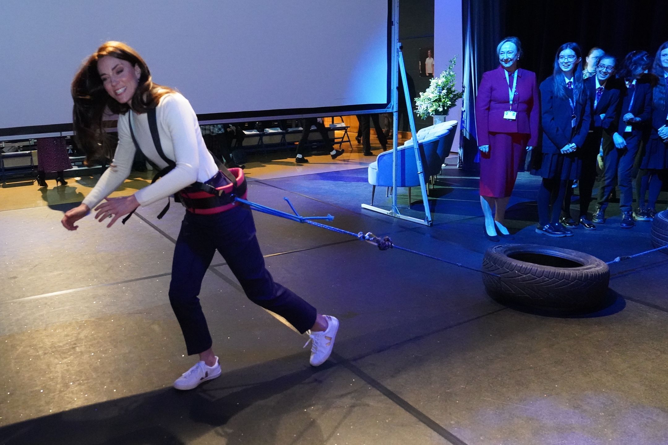 Kate Middleton zaskoczyła studentów, wykonując trening