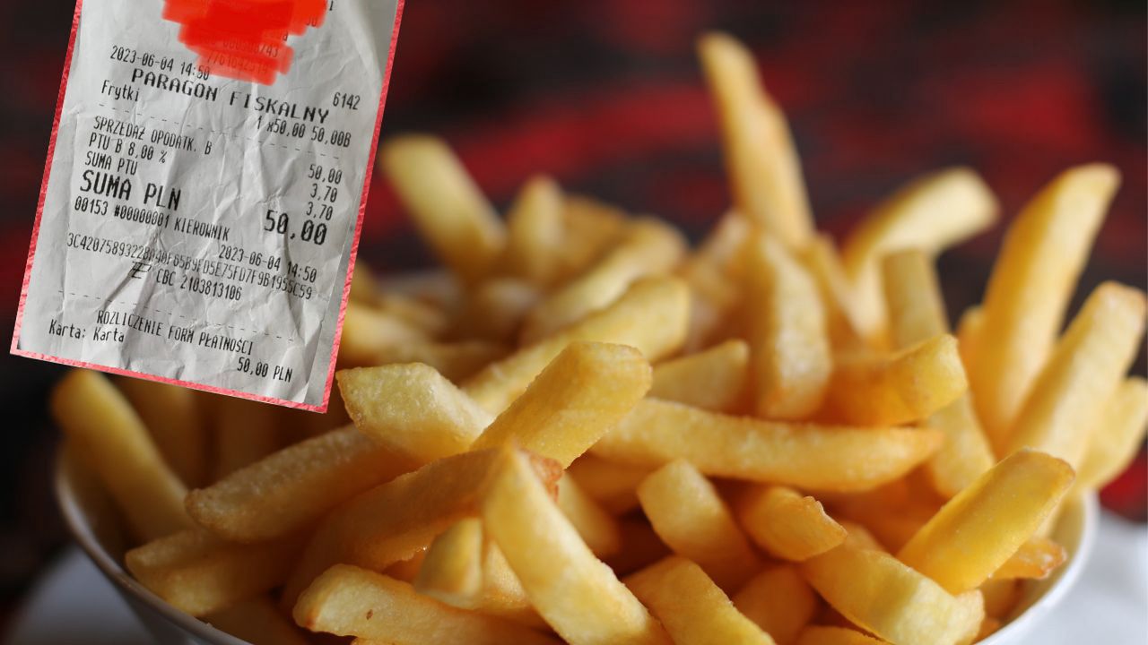Paragon grozy. Pokazała rachunek za dwie porcje frytek