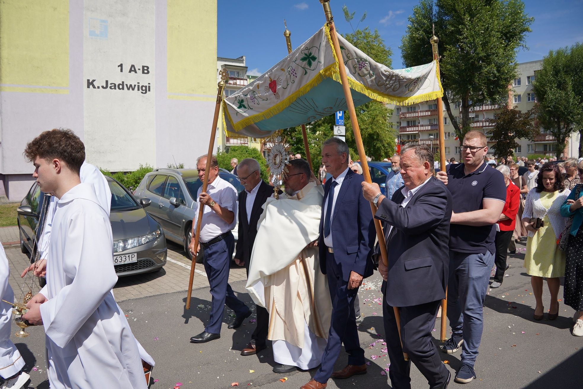 Procesja Bożego Ciała w Parafii Miłosierdzia Bożego w Pile