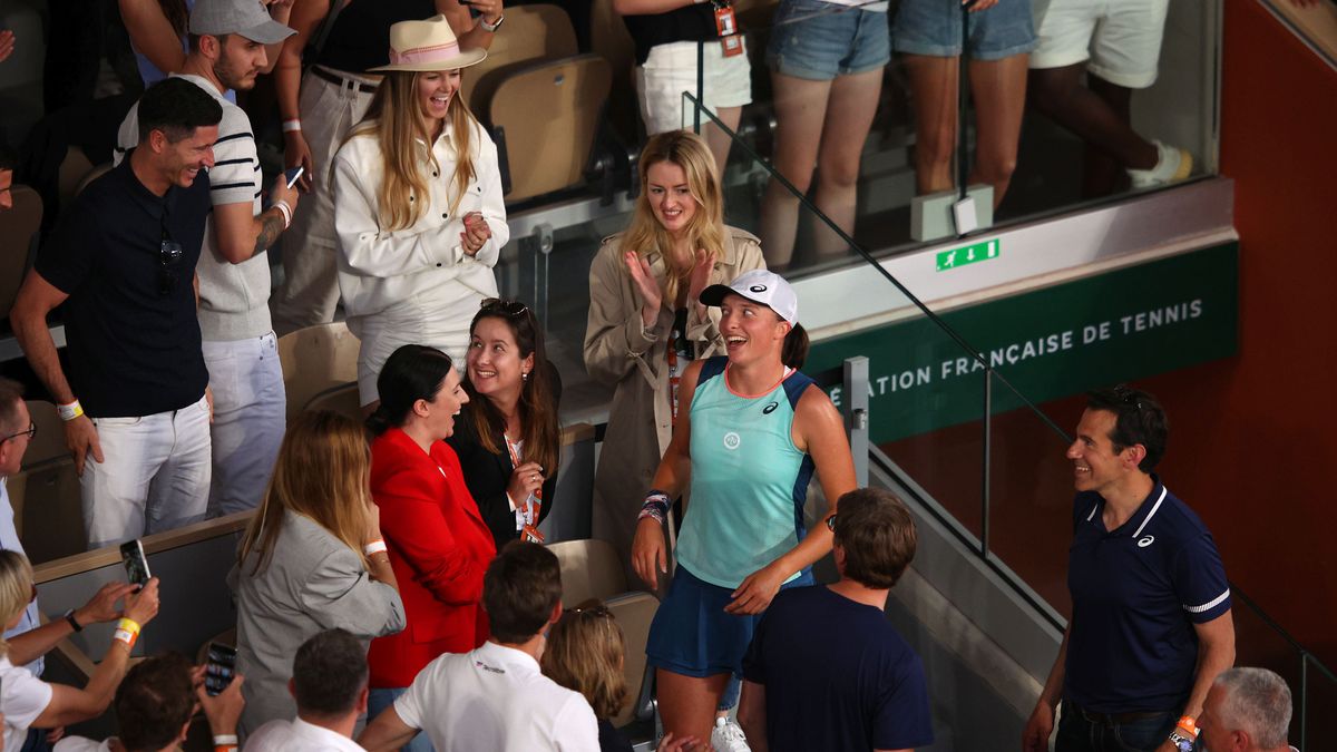 Iga Świątek z Robertem Lewandowskim