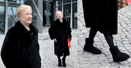 Beata Tyszkiewicz w butach EMU wychodzi z TVP