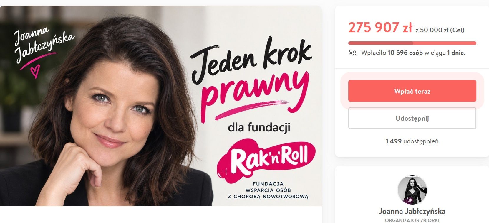 Zbiórka założona przez Joannę Jabłczyńską