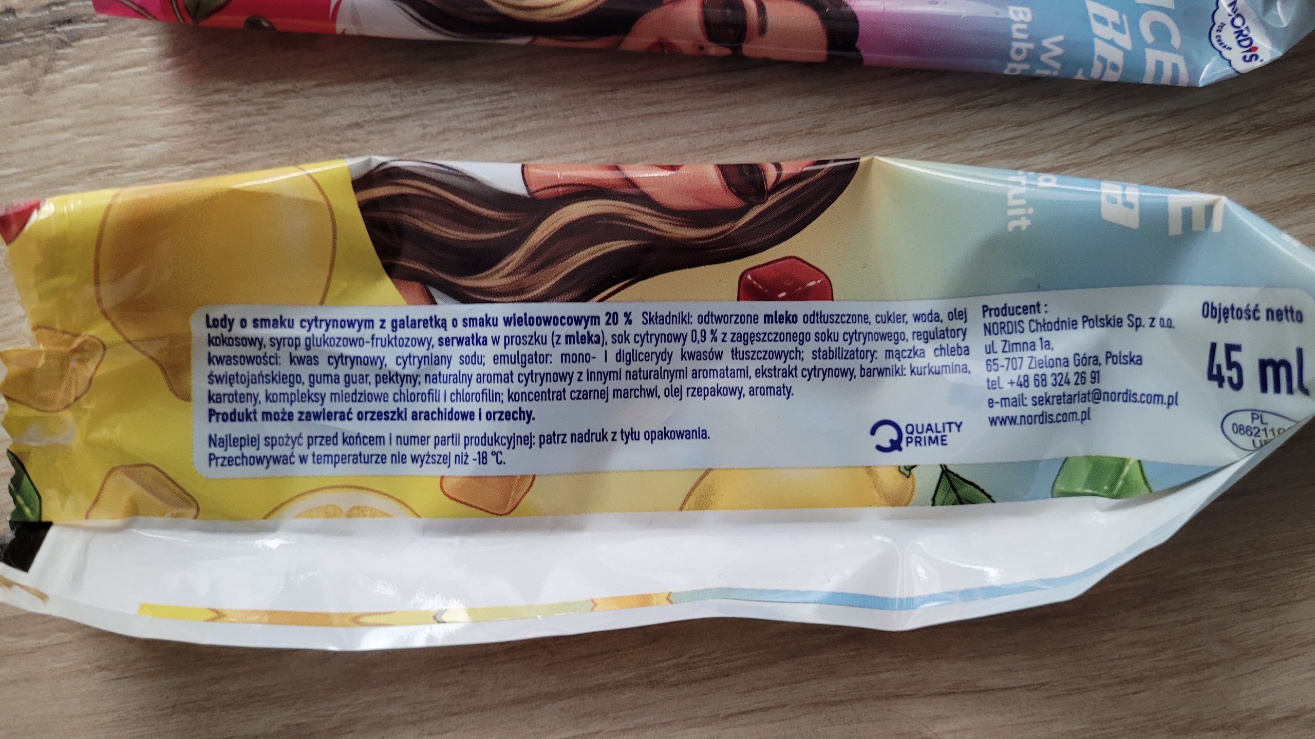Cytryna Gummy Fruit - skład lodów