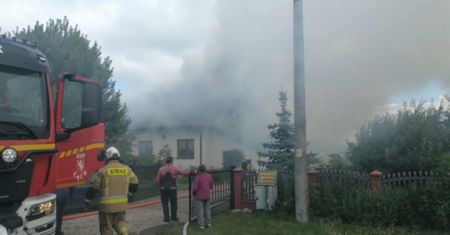 Pożar domu jednorodzinnego w miejscowości Antoninów
