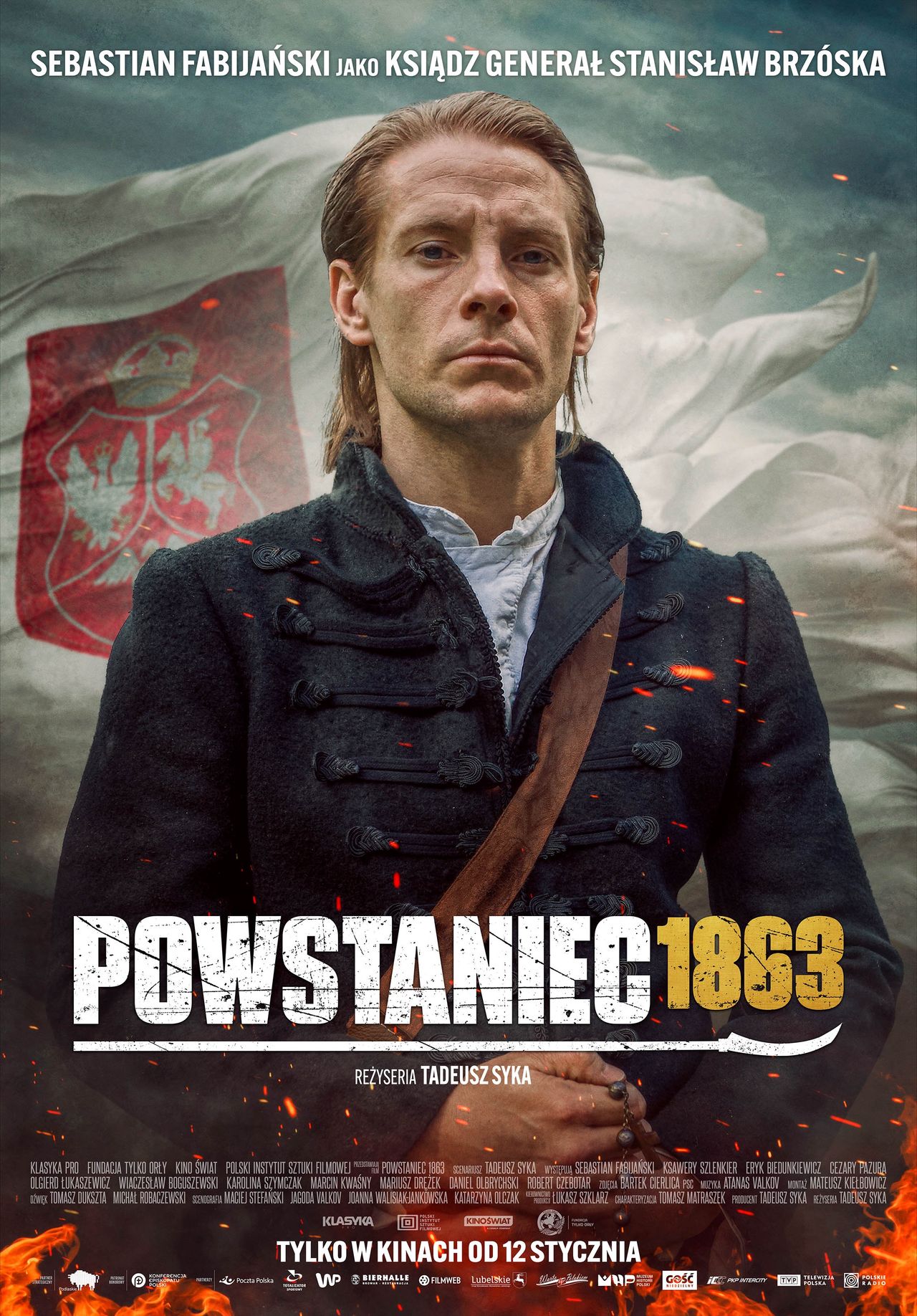 Sebastian Fabijański prywatnie wzbudza wiele kontrowersji. W "Powstańcu 1863" wcieli się w księdza patriotę