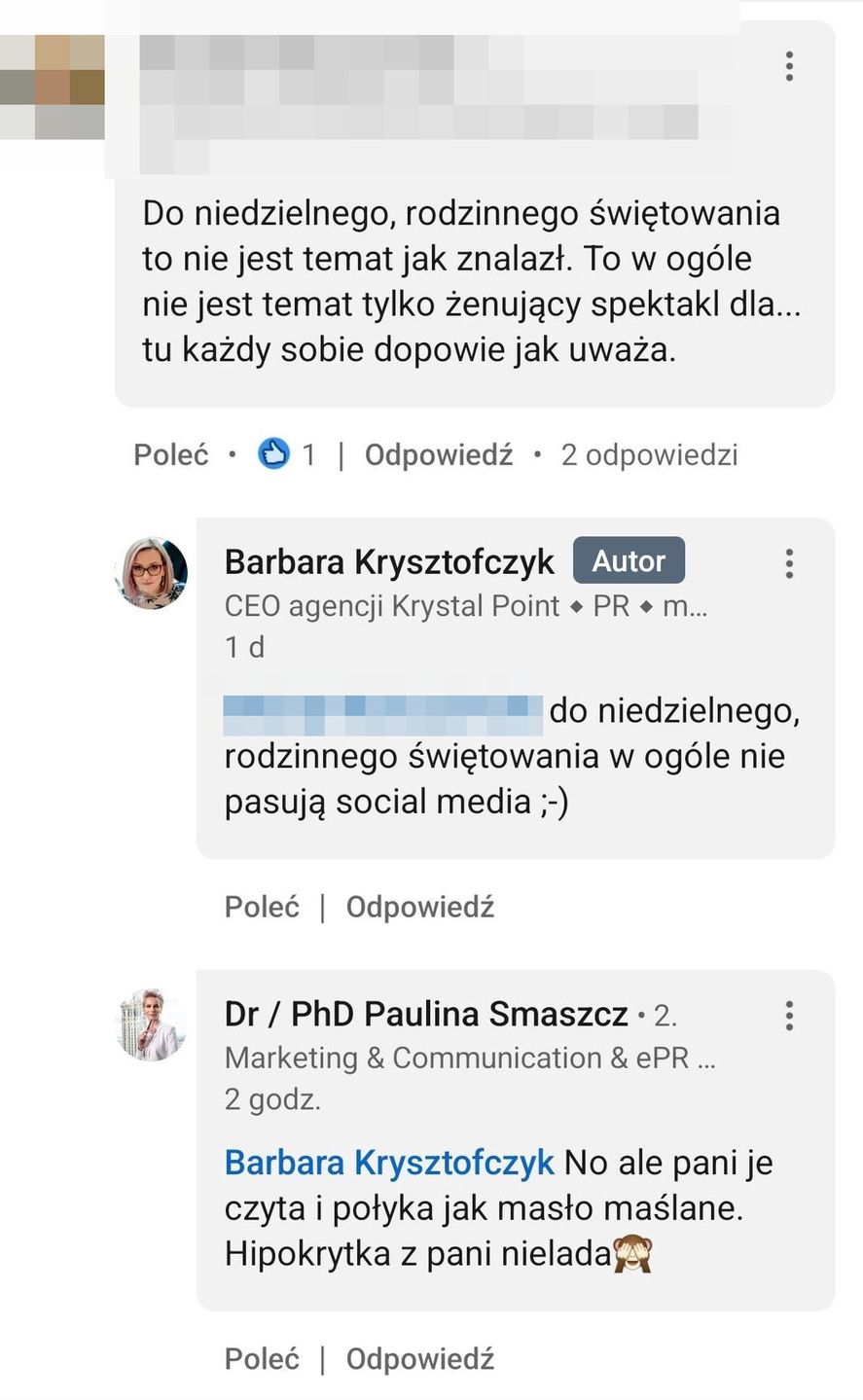 Wymiana zdań pomiędzy Pauliną Smaszcz, a Barbarą Krysztofczyk
