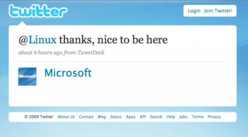 Microsoft i Linux ćwierkają o pokoju 3