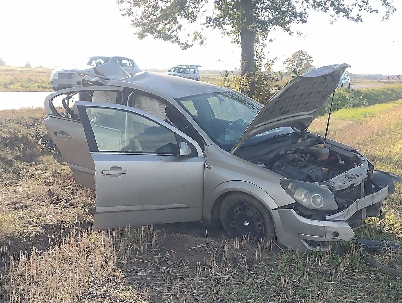 Kościeniewicze: Opel wypadł z drogi i uderzył w drzewo. Kierująca pojazdem zmarła w wyniku poniesionych obrażeń