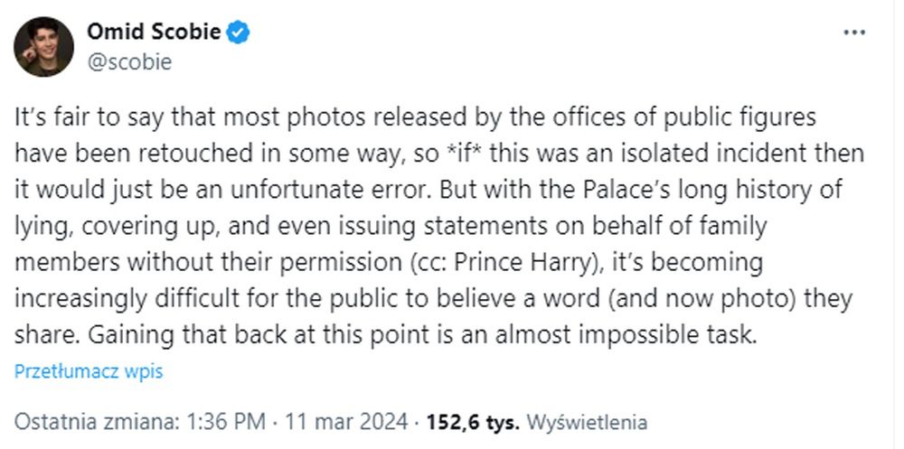 Afera wokół zdjęcia księżnej Kate
