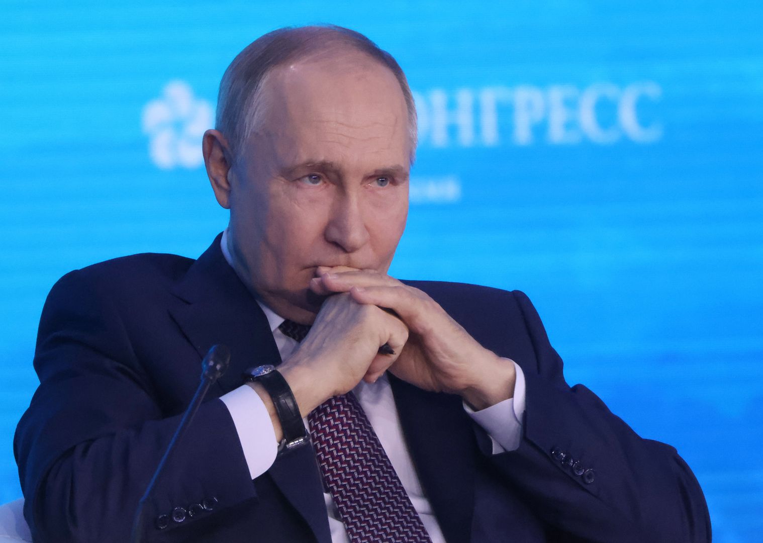 Russian President Vladimir Putin Participates in The Forum Of Future Technologies In Moscow
MOSCOW, RUSSIA - FEBRUARY 21:  (RUSSIA OUT) Russian President Vladimir Putin grimases during the Forum of Future Technologies, February 21, 2025, in Moscow, Russia. Vladimir Putin announced his plans to meet U.S. President Donald Trump in the near future. (Photo by Contributor/Getty Images)
Contributor