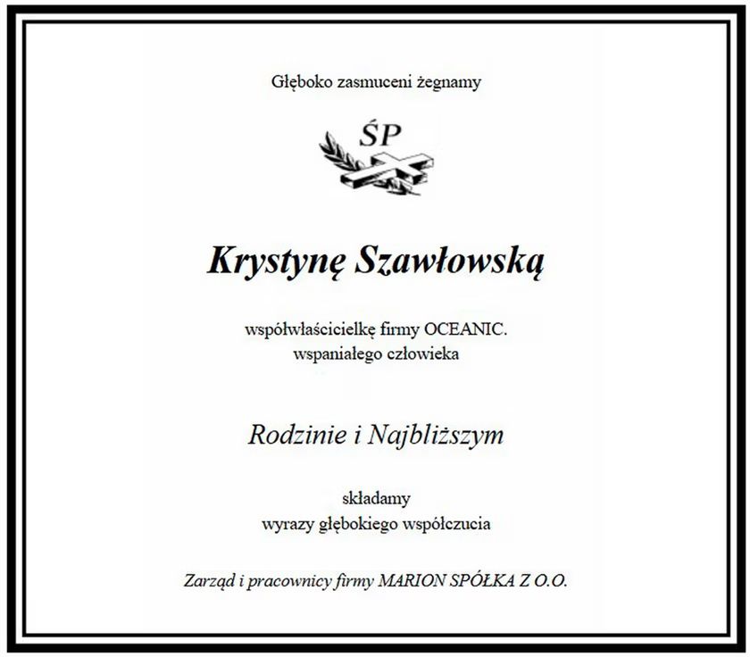 Nie żyje Krystyna Szawłowska