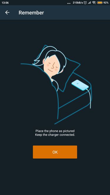 instrukcja ułożenia smartfonu przy monitorowaniu snu akcelerometrem