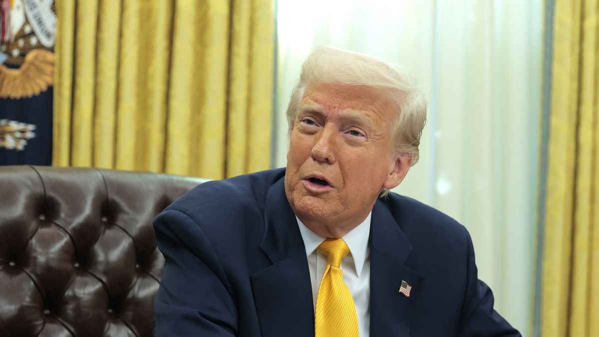 WASHINGTON, DC - MARCH 07: U.S. President Donald Trump speaks before signing an executive order in the Oval Office at the White House on March 07, 2025 in Washington, DC. President Trump signed an executive order establishing a White House Task Force for the 2026 World Cup. (Photo by Anna Moneymaker/Getty Images)