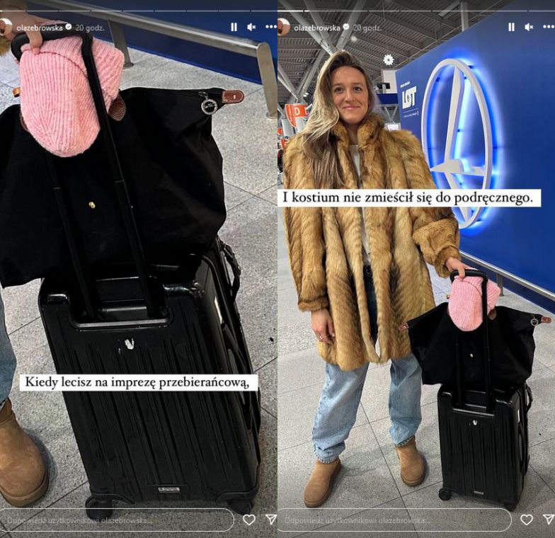 Ubrani w futra Aleksandra i Michał Żebrowscy relacjonują wyjazd bez dzieci