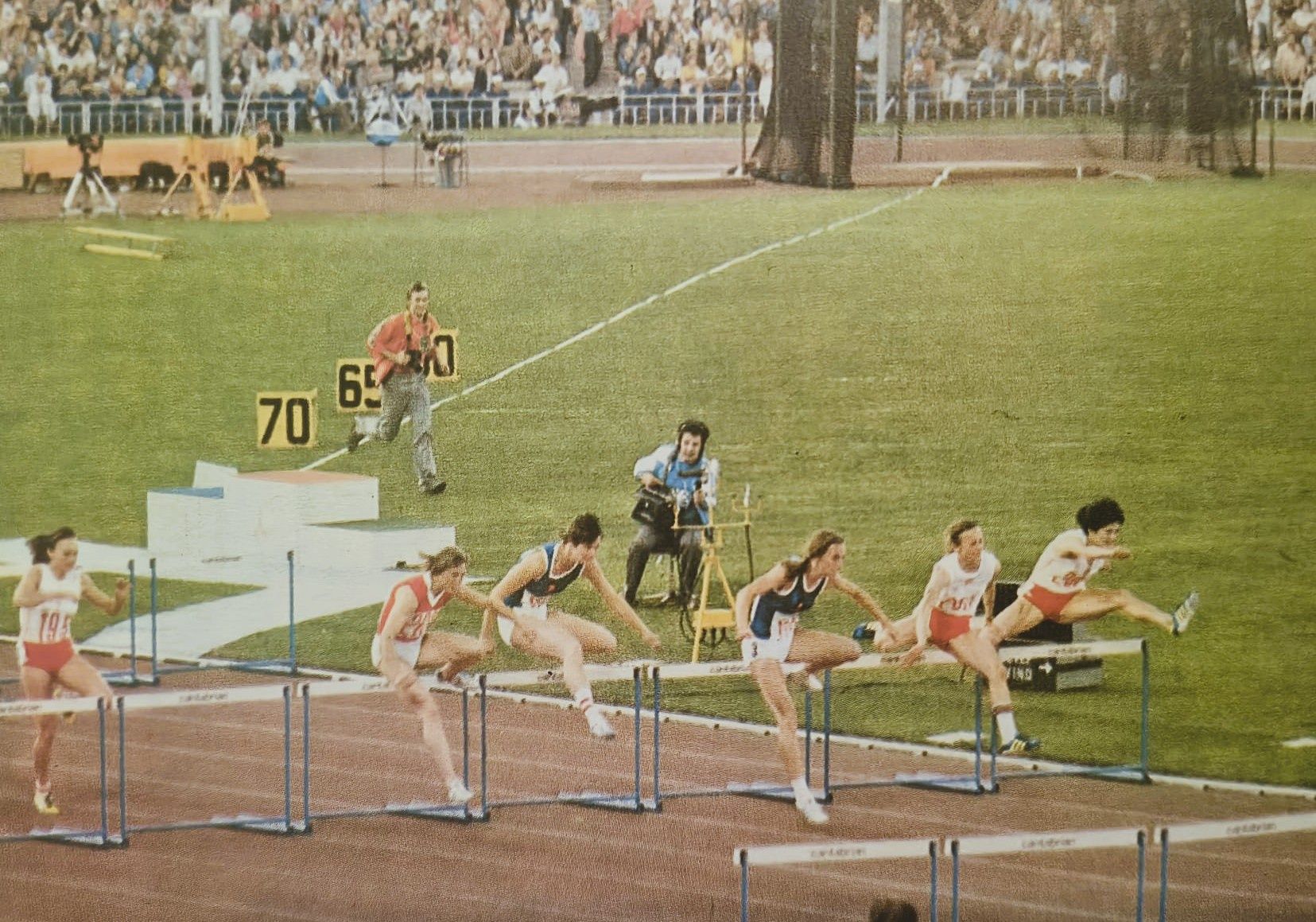 Grażyna Rabsztyn (z prawej) w trakcie igrzysk w Moskwie (1980)