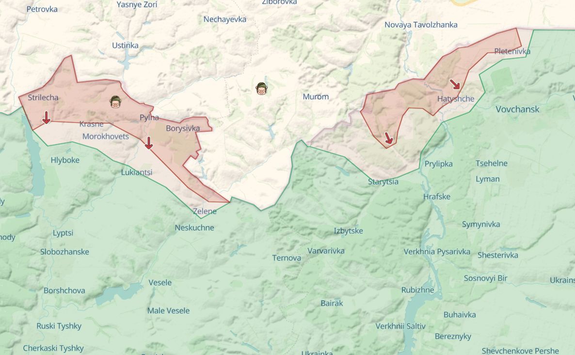 Occupied villages in the Kharkiv region