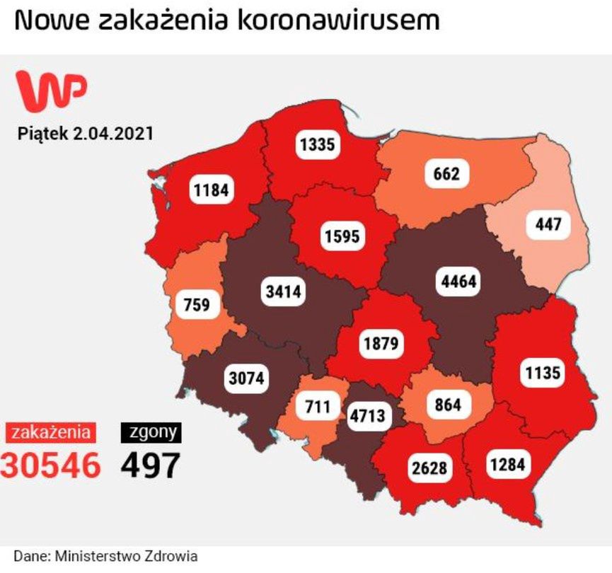 Nowe zakażenia koronawirusem [MAPA]