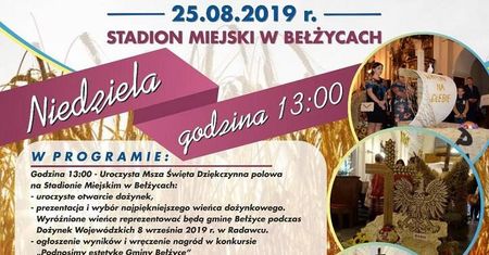 Dożynki Gminy Bełżyce 2019 – program wydarzenia