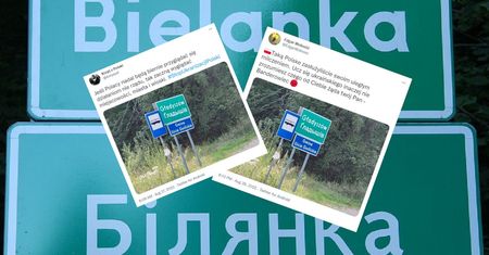 Cyrylica na tablicach przy drodze. Internetowe trolle pomyliły język