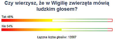 46% Internautów przysłuchiwało się w Wigilię, co mówią zwierzęta