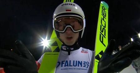 Kacper Tomasiak znakomity w Falun. Taki skok oddał w pierwszej serii