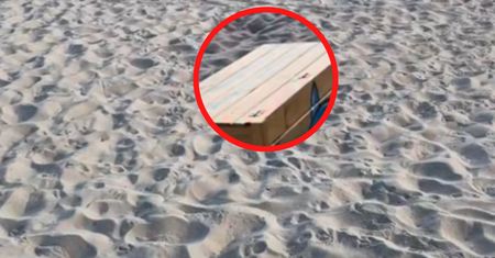 Stoją na plaży w Kołobrzegu. Aż zajrzał do środka