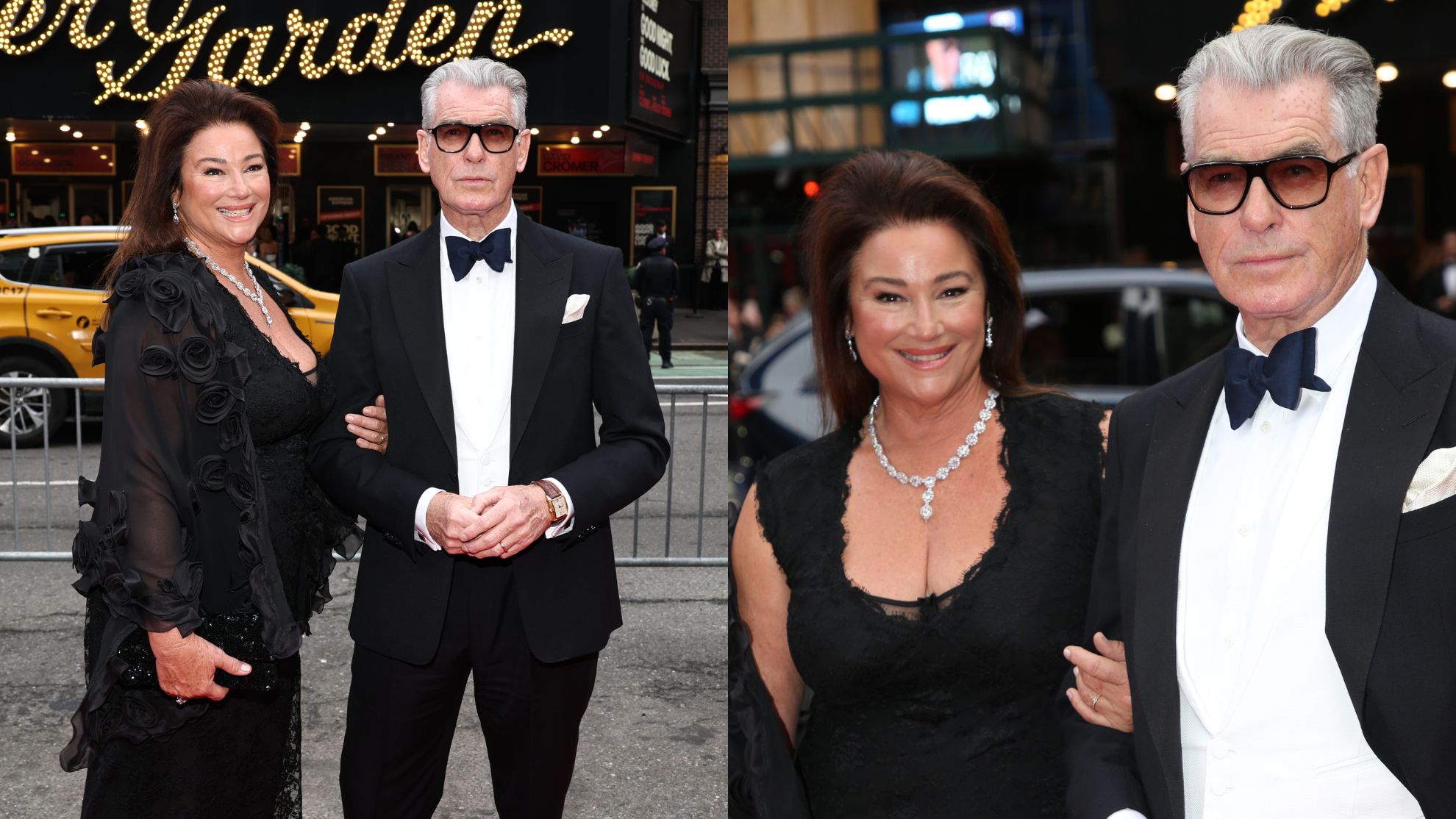 Odmieniona żona Pierce'a Brosnana śle uśmiechy na premierze