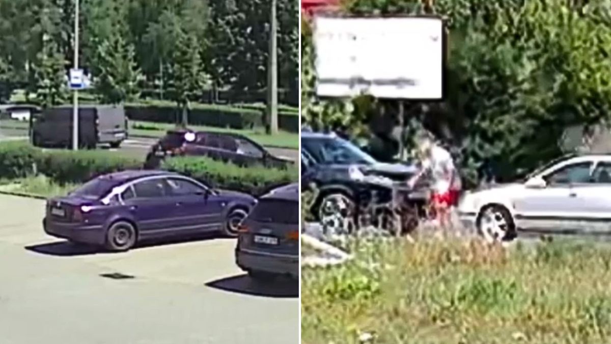 kierowca, podejrzany, policja Przejechał przez żywopłot i uderzył w inne auto. Kierowcę nagrały kamery