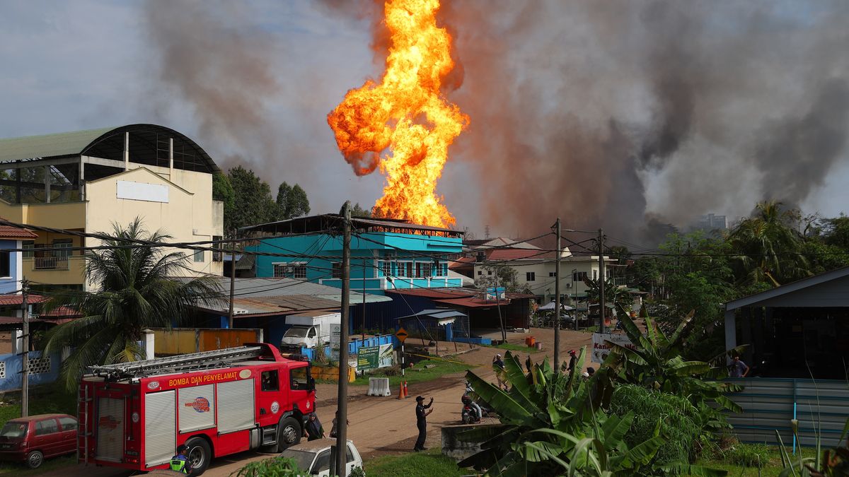Pożar gazociągu w Malezji