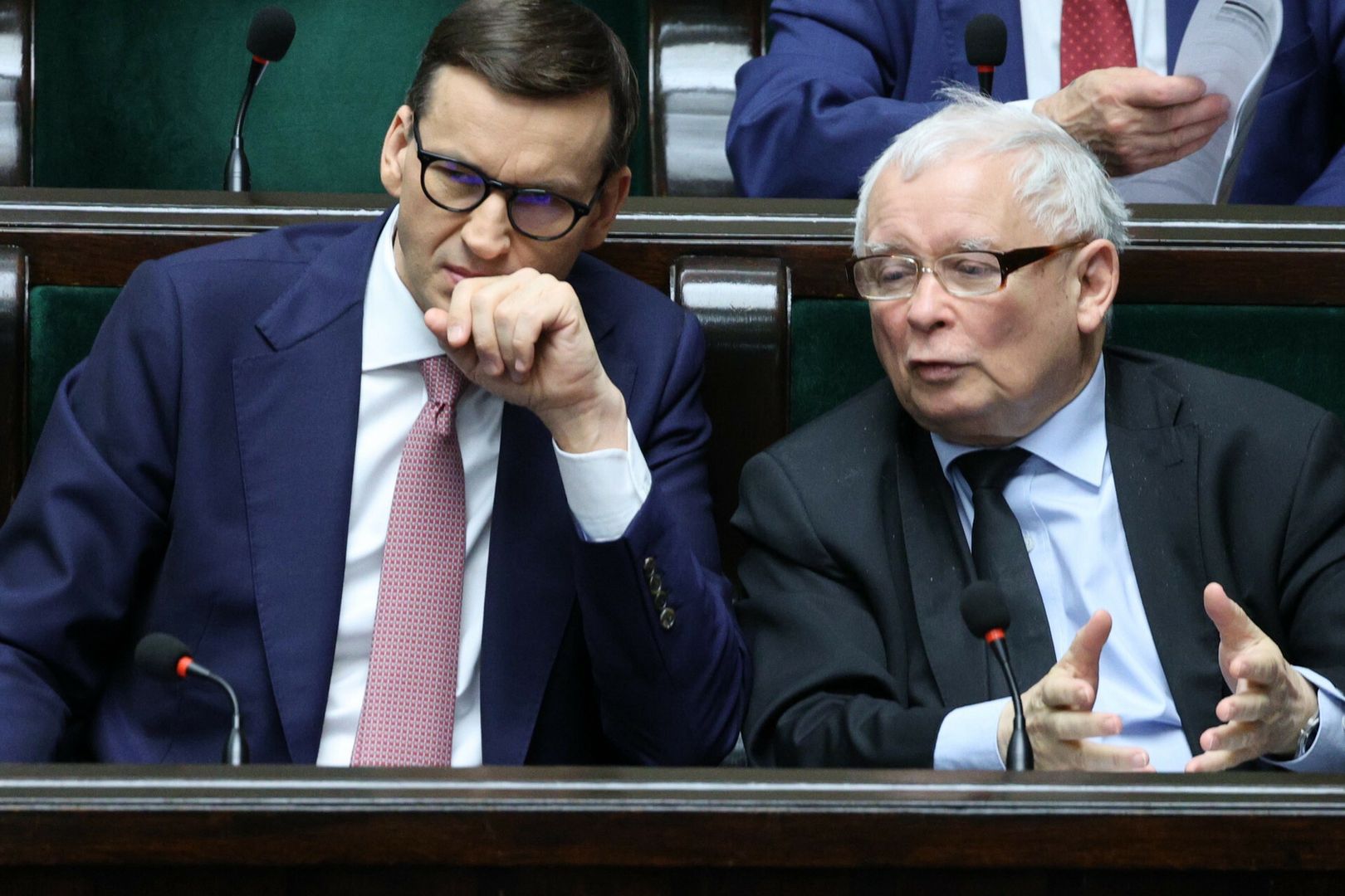 53. posiedzenie Sejmu IX kadencji28.04.2022 Warszawa 53. posiedzenie Sejmu IX kadencji   Fot Jacek Dominski/REPORTER
n/z: Mateusz Morawiecki, Jaroslaw KaczynskiJACEK DOMINSKI/REPORTER