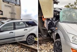 Auto zgasło mu na torach. Po chwili uderzył w nie pociąg