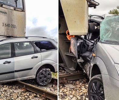 Auto zgasło mu na torach. Po chwili uderzył w nie pociąg