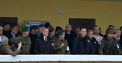 Prezydent Andrzej Duda na ćwiczeniach Anakonda