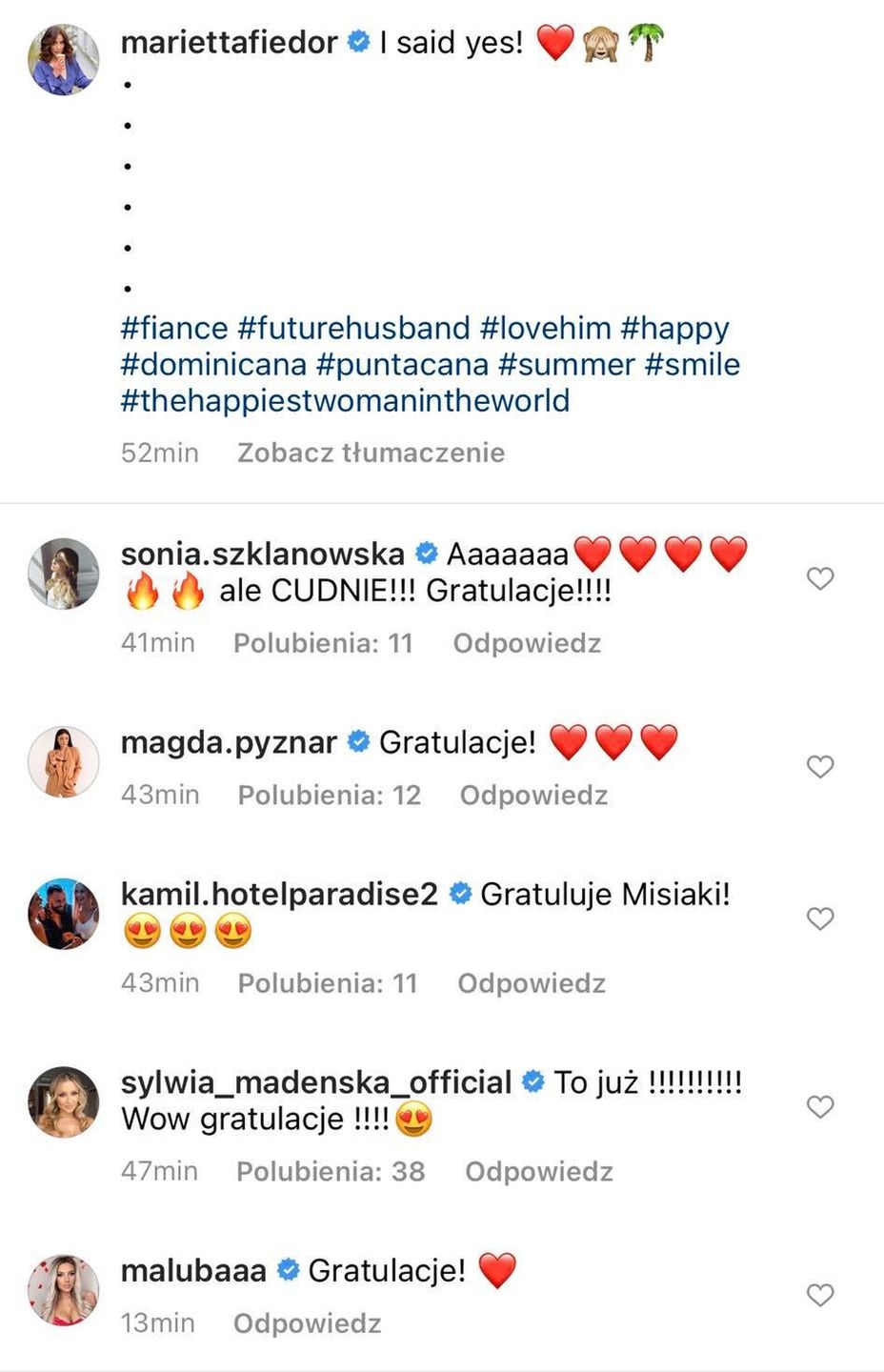 Marietta Fiedor zaręczyła się