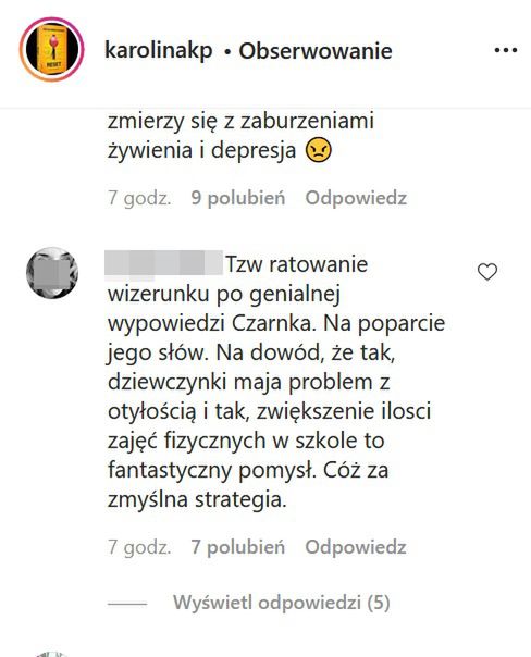 Komentarze na profilu Karoliny Korwin Piotrowskiej