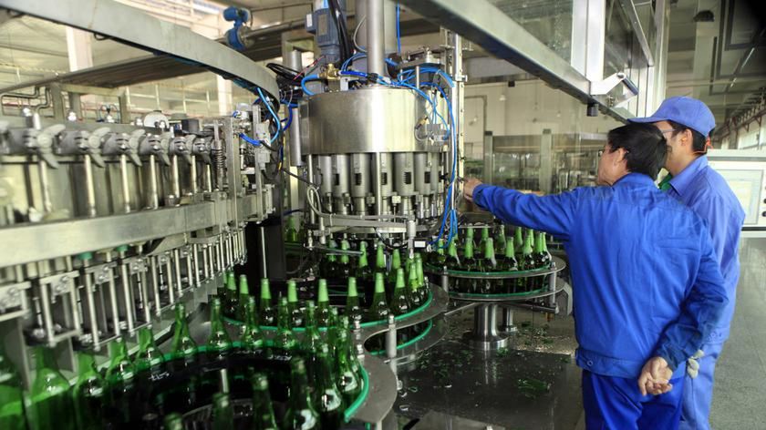 Produkcja piwa Tsingtao w Chinach
