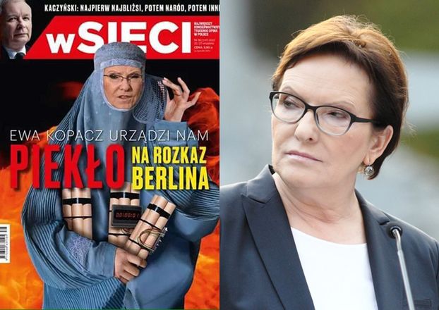 Ewa Kopacz jako... terrorystka ISIS na okładce "wSieci"!