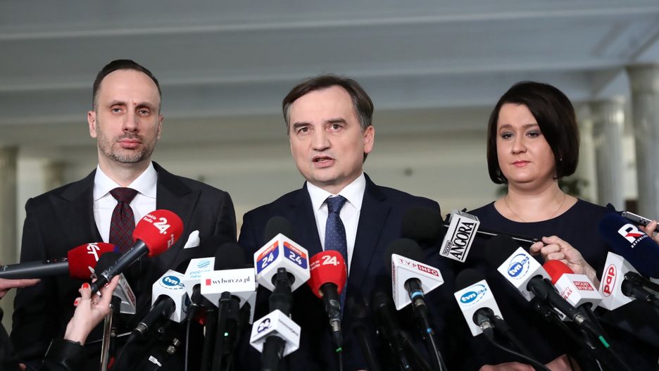 Janusz Kowalski, Zbigniew Ziobro i  Anna Maria Siarkowska na konferencji w Sejmie