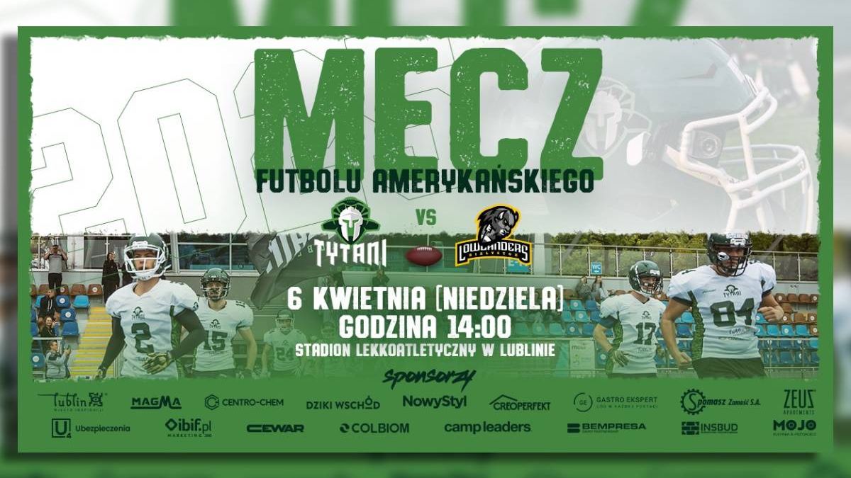 grafika zapowiadająca mecz Tytani Lublin vs. Lowlanders Białystok