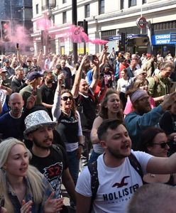 Wielka Brytania. Protest w Londynie przeciwko paszportom szczepionkowym