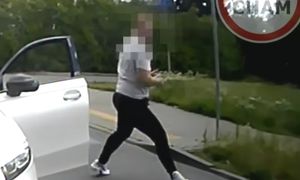 Wystrzelił z Mercedesa jak z procy. Sceny. Nagrało się