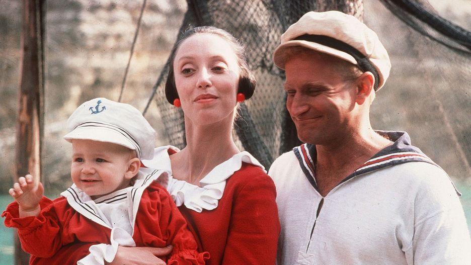 Shelley Duvall i Robin Williams w filmie "Popeye"