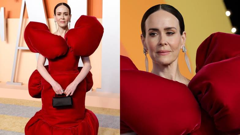 Sarah Paulson w bufiastej sukni czaruje na czerwonym dywanie