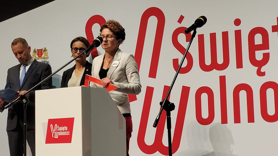 Konferencja kampanii Wolna Szkoła. Nz. Magdalena Czarzyńska-Jachim