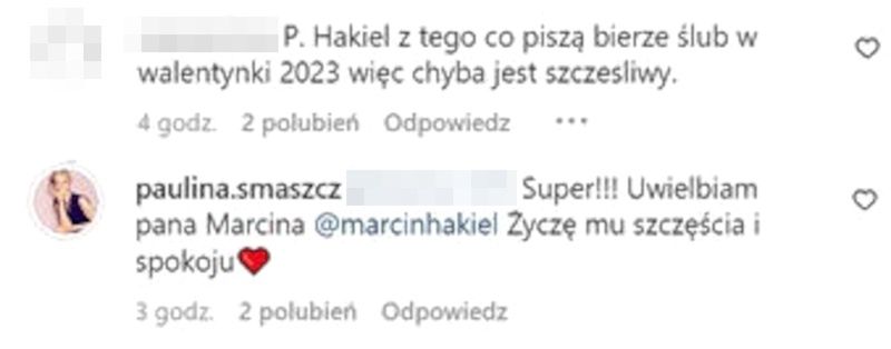 Paulina Smaszcz odpowiada na komentarz fanki