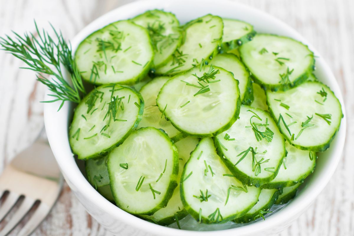 Cucumber salad can be prepared in many different ways.